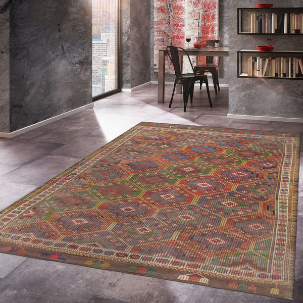 Pasargad Vintage Kilim Collection Multi Lamb's Wool Area Rug '' 051085-PASARGAD