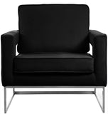 Noah Velvet / Engineered Wood / Iron / Foam Contemporary Black Velvet Accent Chair - 33" W x 29" D x 35" H