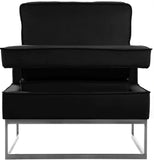 Noah Velvet / Engineered Wood / Iron / Foam Contemporary Black Velvet Accent Chair - 33" W x 29" D x 35" H