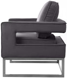 Noah Velvet / Engineered Wood / Stainless Steel / Foam Contemporary Grey Velvet Accent Chair - 33" W x 29" D x 35" H