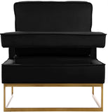 Noah Velvet / Engineered Wood / Stainless Steel / Foam Contemporary Black Velvet Accent Chair - 33" W x 29" D x 35" H