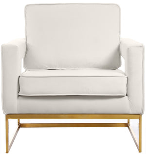 Noah Velvet / Engineered Wood / Iron / Foam Contemporary Cream Velvet Accent Chair - 33" W x 29" D x 35" H