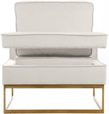 Noah Velvet / Engineered Wood / Iron / Foam Contemporary Cream Velvet Accent Chair - 33" W x 29" D x 35" H