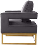 Noah Velvet / Engineered Wood / Stainless Steel / Foam Contemporary Grey Velvet Accent Chair - 33" W x 29" D x 35" H