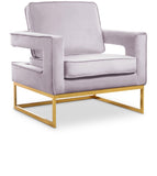 Noah Velvet / Engineered Wood / Stainless Steel / Foam Contemporary Pink Velvet Accent Chair - 33" W x 29" D x 35" H