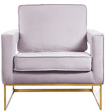 Noah Velvet / Engineered Wood / Stainless Steel / Foam Contemporary Pink Velvet Accent Chair - 33" W x 29" D x 35" H