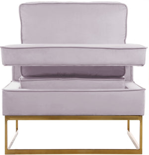 Noah Velvet / Engineered Wood / Stainless Steel / Foam Contemporary Pink Velvet Accent Chair - 33" W x 29" D x 35" H