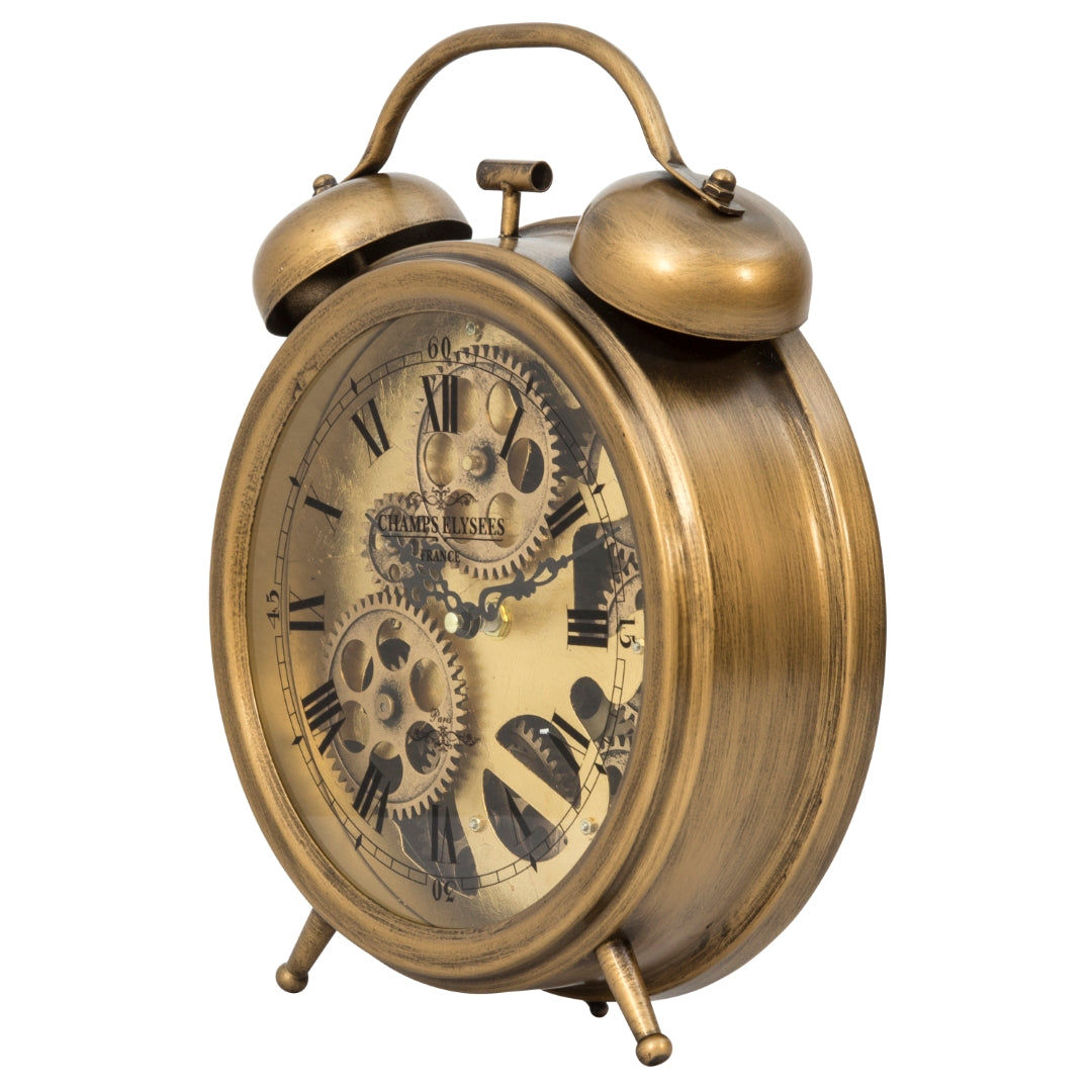 Brass Gears Table Top Clock