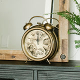 Yosemite Home Decor Brass Gears Table Top Clock 5120007-YHD