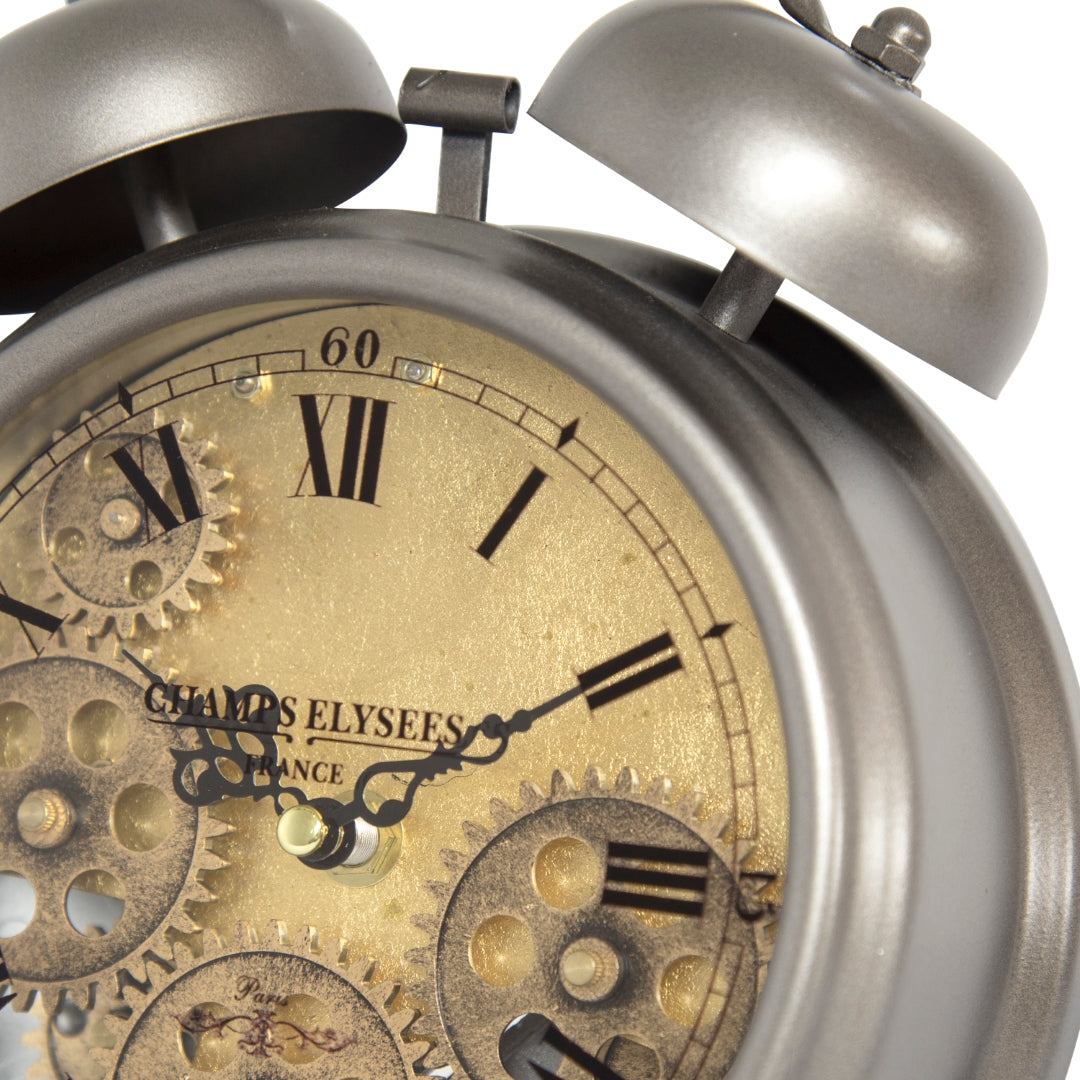 Yosemite Home Decor Gunpowder And Brass Gears Table Top Clock - Thumbnail 3