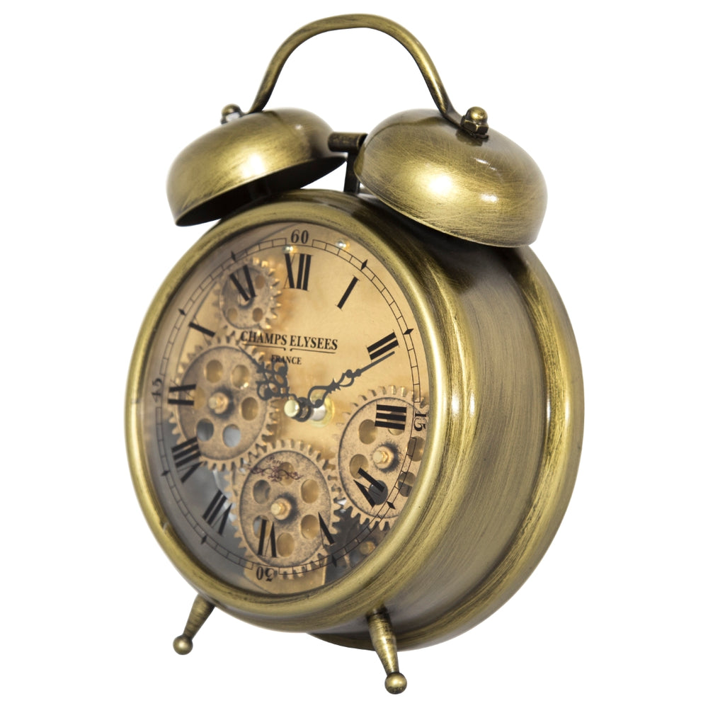 Yosemite Home Decor Aged Bronze And Brass Gears Table Clock 5120009-YHD