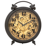 Black And Brass Gear Table Clock