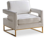 Amelia Faux Leather / Stainless Steel / Foam Contemporary White Faux Leather Accent Chair - 33" W x 29" D x 35" H