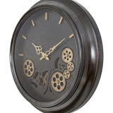 Yosemite Home Decor Black Round Gear Clock 5130009-YHD