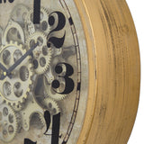 Yosemite Home Decor Gold Round Gear Clock 5130011-YHD
