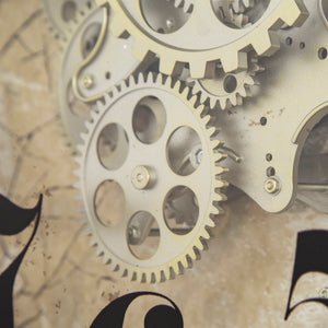 Yosemite Home Decor Gold Round Gear Clock 5130011-YHD