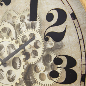 Yosemite Home Decor Gold Round Gear Clock 5130011-YHD