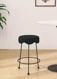 Fleur Boucle Fabric / Iron / Foam Contemporary Black Fabric Counter Stool - 17.5" W x 17.5" D x 26" H