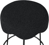 Fleur Boucle Fabric / Iron / Foam Contemporary Black Fabric Counter Stool - 17.5" W x 17.5" D x 26" H