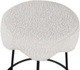 Fleur Boucle Fabric / Iron / Foam Contemporary Cream Fabric Counter Stool - 17.5" W x 17.5" D x 26" H