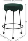 Fleur Boucle Fabric / Iron / Foam Contemporary Green Fabric Counter Stool - 17.5" W x 17.5" D x 26" H