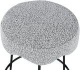 Fleur Boucle Fabric / Iron / Foam Contemporary Grey Fabric Counter Stool - 17.5" W x 17.5" D x 26" H