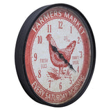 Yosemite Home Decor Farmers Market Red Wall Clock 5140021-YHD