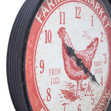 Yosemite Home Decor Farmers Market Red Wall Clock 5140021-YHD