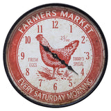 Farmers Market Red Wall Clock
