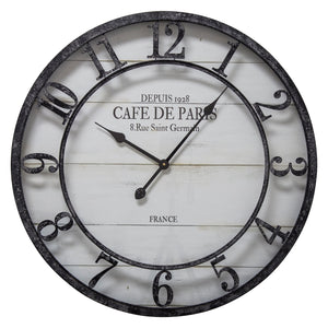Yosemite Home Decor Cafe De Paris Shiplap Wall Clock 5140024-YHD