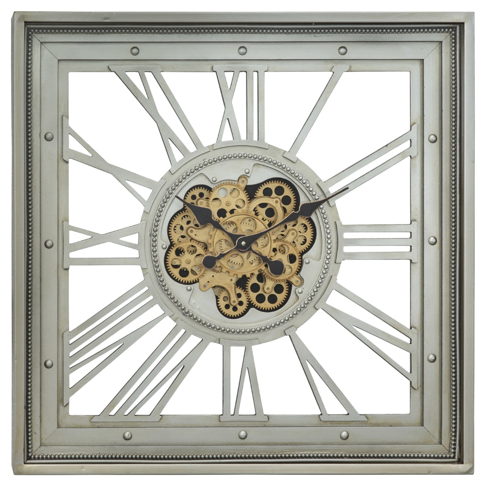 Yosemite Home Decor Golden Gears Square Wall Clock 5140029-YHD