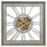 Golden Gears Square Wall Clock
