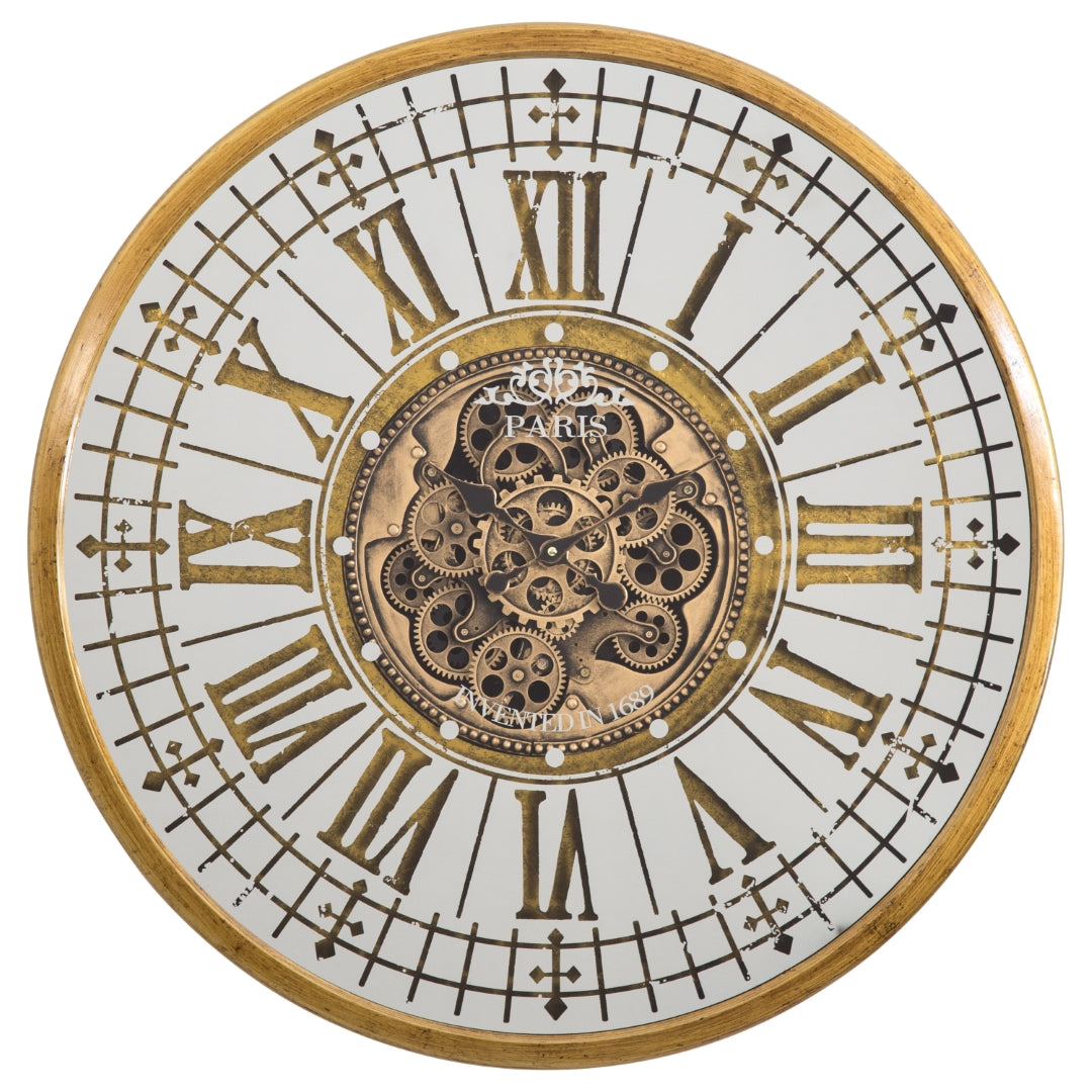 Golden Gears Oversized Wall Clock