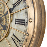 Yosemite Home Decor Gilded Round Gear Clock 5140040-YHD