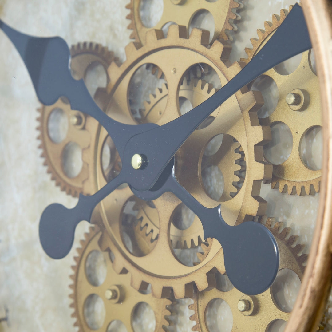 Yosemite Home Decor Gilded Round Gear Clock - Thumbnail 4