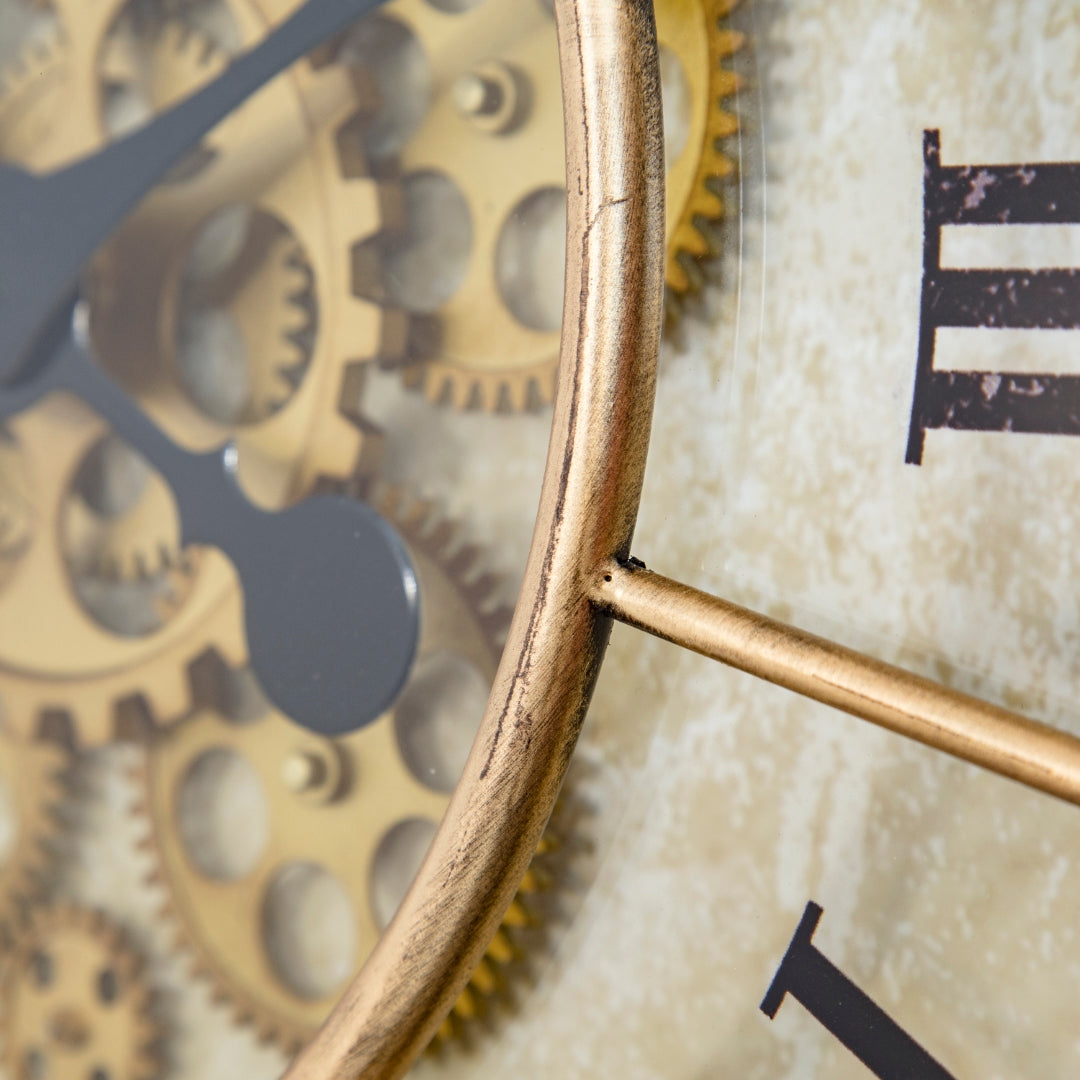 Yosemite Home Decor Gilded Round Gear Clock - Thumbnail 5