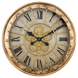 Yosemite Home Decor Gilded Round Gear Clock 5140040-YHD