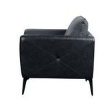 Harun Contemporary Chair Gray Fabric (PI 858-18) • PU (F7356PU) 51492-ACME