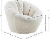 Dream Faux Sheepskin Fur / Engineered Wood / Foam Contemporary White Faux Sheepskin Fur Accent Chair - 34" W x 32.5" D x 25" H