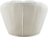 Dream Faux Sheepskin Fur / Engineered Wood / Foam Contemporary White Faux Sheepskin Fur Accent Chair - 34" W x 32.5" D x 25" H