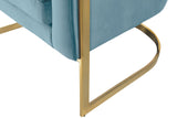 Carter Velvet / Engineered Wood / Stainless Steel / Foam Contemporary Aqua Velvet Accent Chair - 30" W x 29" D x 30" H