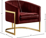 Carter Velvet / Engineered Wood / Stainless Steel / Foam Contemporary Burgundy Velvet Accent Chair - 30" W x 29" D x 30" H