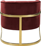 Carter Velvet / Engineered Wood / Stainless Steel / Foam Contemporary Burgundy Velvet Accent Chair - 30" W x 29" D x 30" H