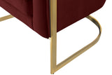 Carter Velvet / Engineered Wood / Stainless Steel / Foam Contemporary Burgundy Velvet Accent Chair - 30" W x 29" D x 30" H