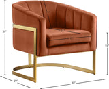 Carter Velvet / Engineered Wood / Stainless Steel / Foam Contemporary Cognac Velvet Accent Chair - 30" W x 29" D x 30" H