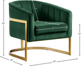 Carter Velvet / Engineered Wood / Stainless Steel / Foam Contemporary Green Velvet Accent Chair - 30" W x 29" D x 30" H