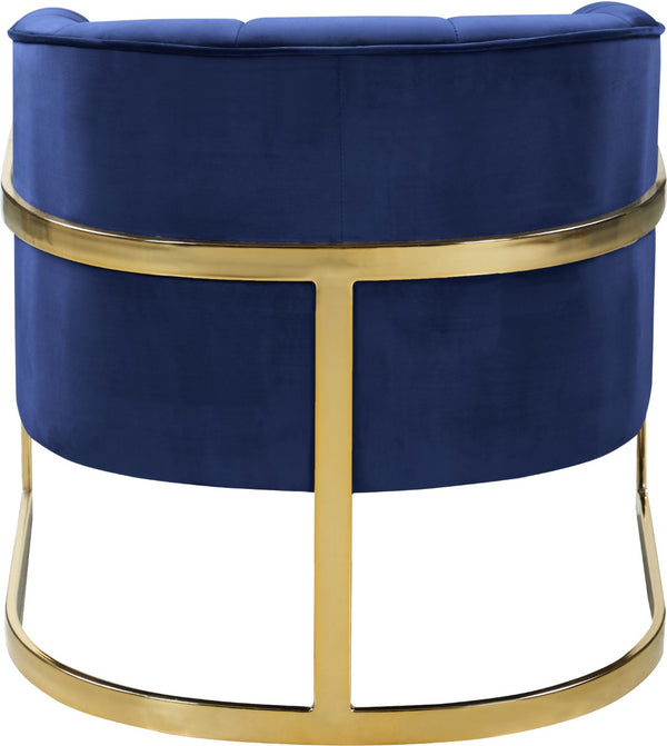 Carter Velvet / Engineered Wood / Stainless Steel / Foam Contemporary Navy Velvet Accent Chair - 30" W x 29" D x 30" H