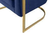 Carter Velvet / Engineered Wood / Stainless Steel / Foam Contemporary Navy Velvet Accent Chair - 30" W x 29" D x 30" H