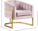 Carter Velvet / Engineered Wood / Stainless Steel / Foam Contemporary Pink Velvet Accent Chair - 30" W x 29" D x 30" H