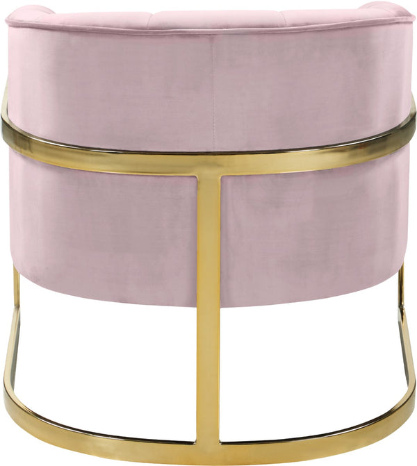 Carter Velvet / Engineered Wood / Stainless Steel / Foam Contemporary Pink Velvet Accent Chair - 30" W x 29" D x 30" H